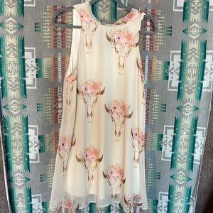 Boutique western cowgirl cow skull dress